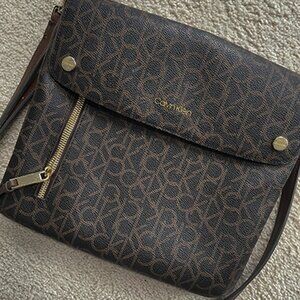 Calvin Klein Brown two-tone shoulder bag